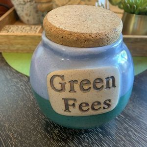 “Green Fees” Tumbleweed pottery jar